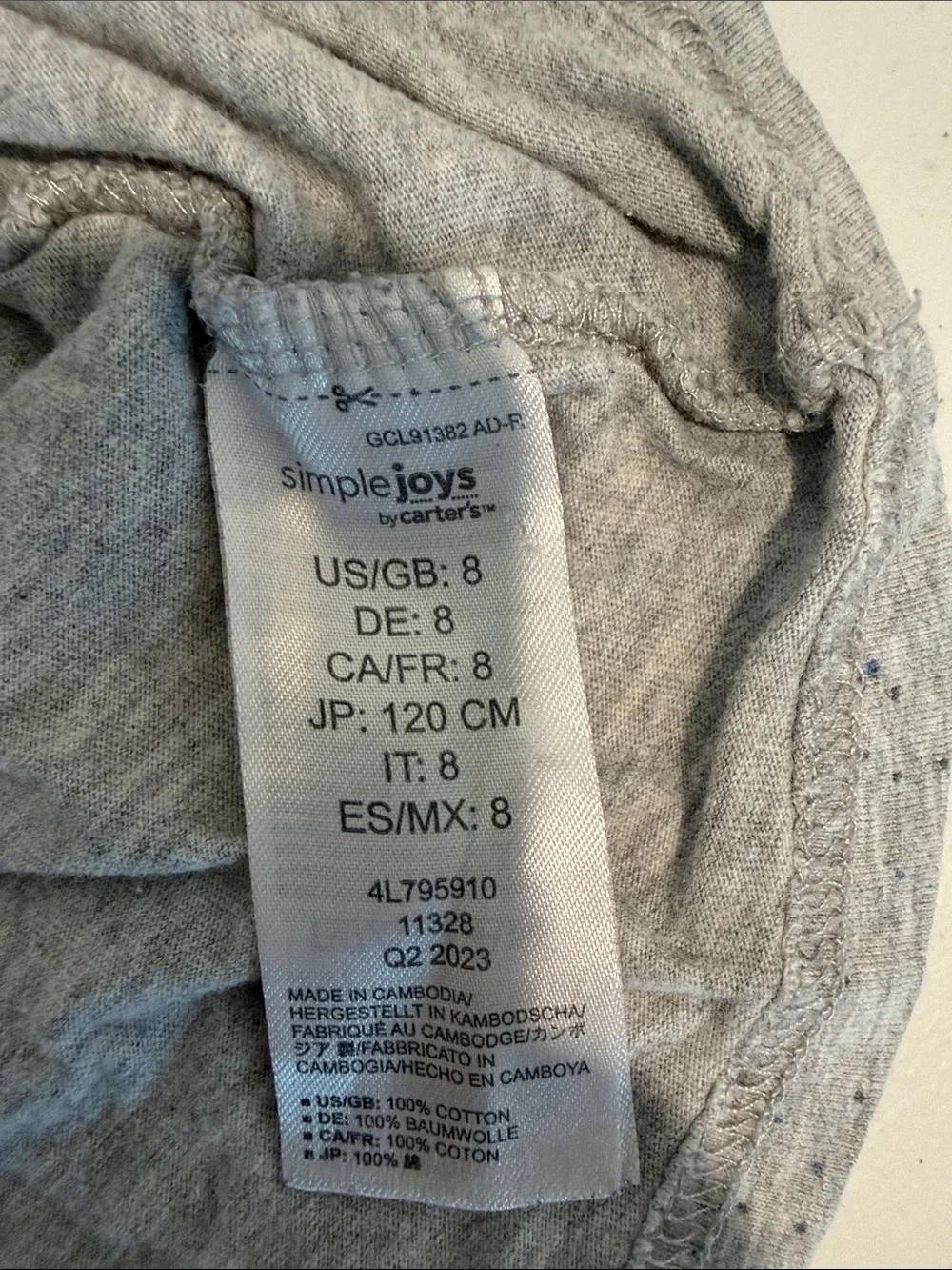 SIMPLE JOYS BY CARTERS Blue & Gray Boys Kids Tees size 8 Lot of 2